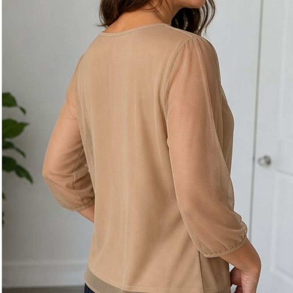 Camel Ruffle Blouse - Picture 3 of 6